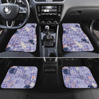 Purple Palaka Crane and Flowers Car Mats Japan Heritage Spirit LT9 Set 4pcs Purple - Polynesian Pride