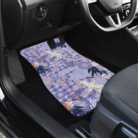 Purple Palaka Crane and Flowers Car Mats Japan Heritage Spirit LT9 - Polynesian Pride