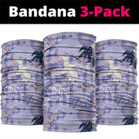 Purple Palaka Crane and Flowers Neck Gaiter Japan Heritage Spirit - Polynesian Pride