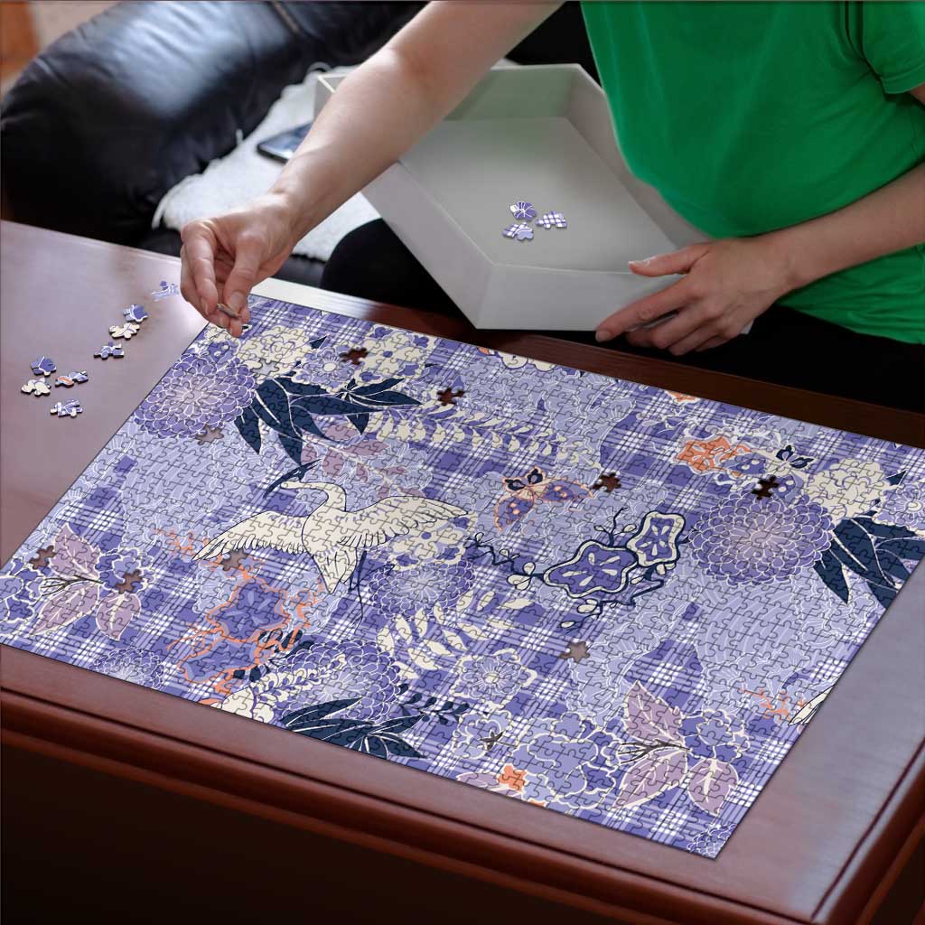 Purple Palaka Crane and Flowers Puzzle Japan Heritage Spirit LT9 - Polynesian Pride