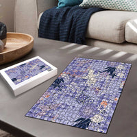 Purple Palaka Crane and Flowers Puzzle Japan Heritage Spirit LT9 - Polynesian Pride