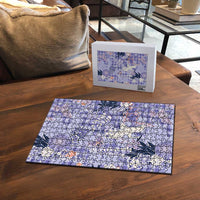 Purple Palaka Crane and Flowers Puzzle Japan Heritage Spirit LT9 - Polynesian Pride