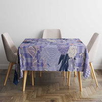 Purple Palaka Crane and Flowers Tablecloth Japan Heritage Spirit - Polynesian Pride