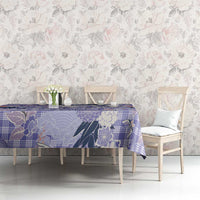 Purple Palaka Crane and Flowers Tablecloth Japan Heritage Spirit - Polynesian Pride