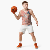 Red Palaka Crane and Flowers Basketball Jersey Japan Heritage Spirit LT9 - Polynesian Pride