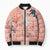 Red Palaka Crane and Flowers Bomber Puffer Jacket Japan Heritage Spirit - Polynesian Pride