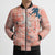 Red Palaka Crane and Flowers Bomber Puffer Jacket Japan Heritage Spirit - Polynesian Pride