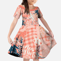 Red Palaka Crane and Flowers Family Matching Short Sleeve Bodycon Dress and Hawaiian Shirt Japan Heritage Spirit - Polynesian Pride