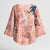 Red Palaka Crane and Flowers Kimono Sleeve Blouse Japan Heritage Spirit - Polynesian Pride