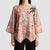 Red Palaka Crane and Flowers Kimono Sleeve Blouse Japan Heritage Spirit - Polynesian Pride