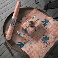 Red Palaka Crane and Flowers Wrapping Paper Japan Heritage Spirit LT9 - Polynesian Pride