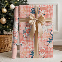 Red Palaka Crane and Flowers Wrapping Paper Japan Heritage Spirit LT9 - Polynesian Pride