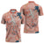 Red Palaka Crane and Flowers Zipper Polo Shirt Japan Heritage Spirit - Polynesian Pride