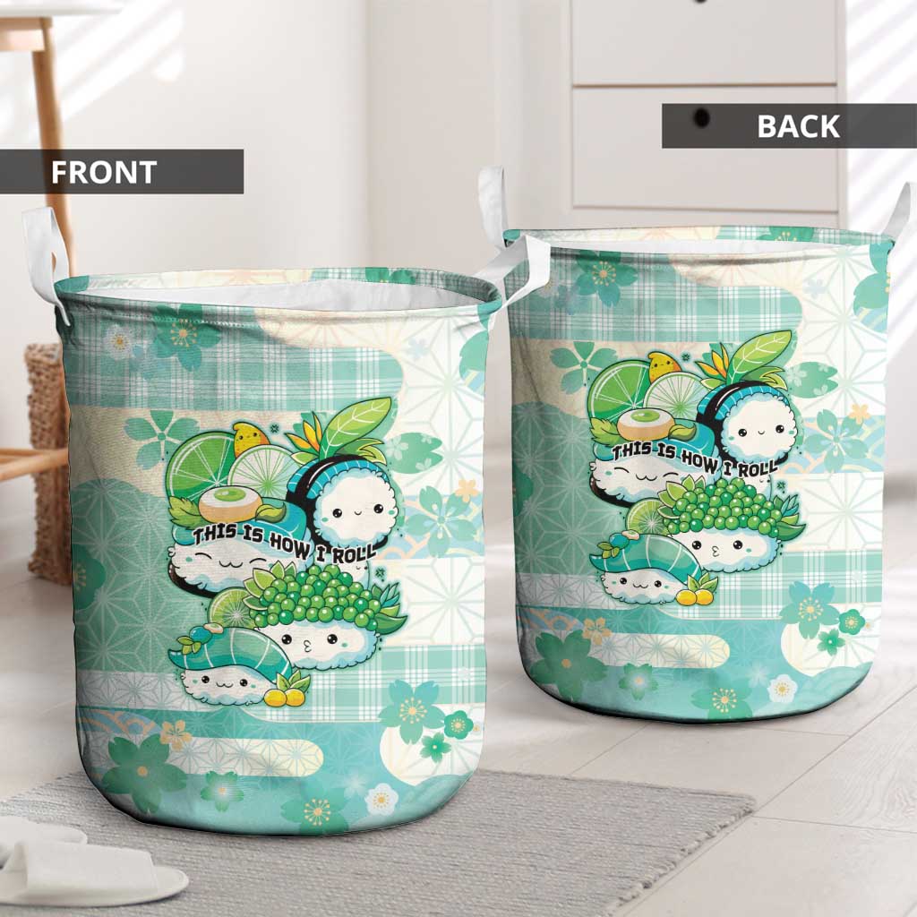 Japanese Kawaii Sushi Laundry Basket Green Wagara Palaka This Is How I Roll LT9 - Polynesian Pride