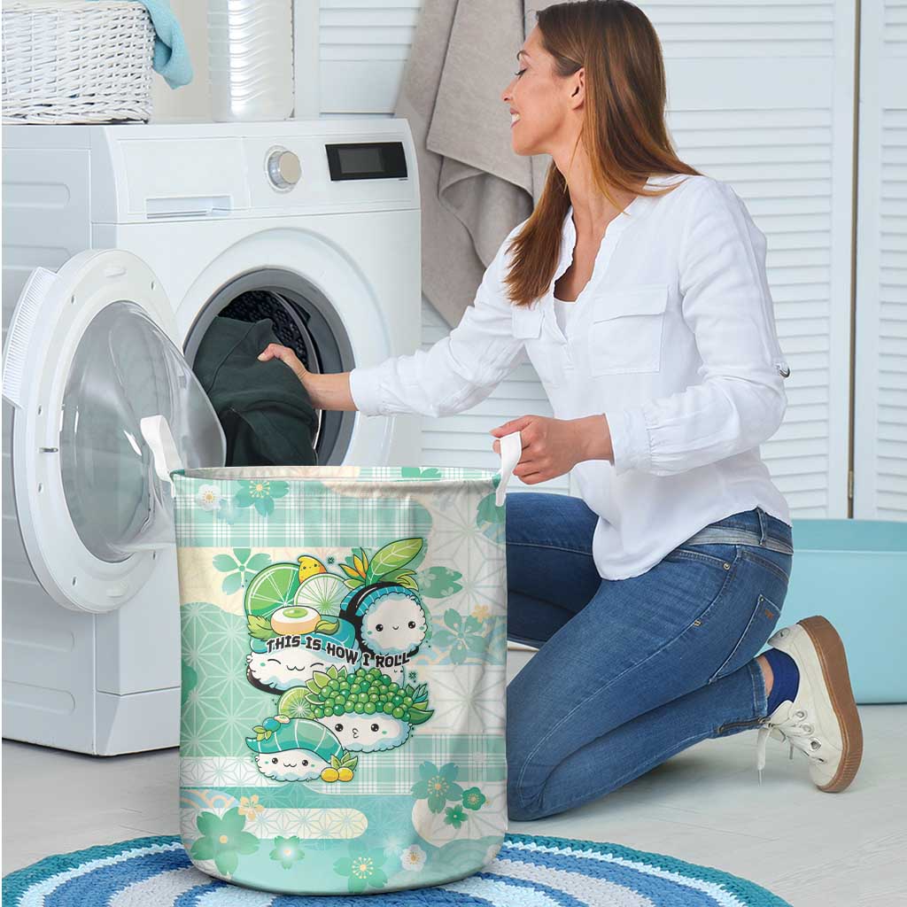 Japanese Kawaii Sushi Laundry Basket Green Wagara Palaka This Is How I Roll LT9 - Polynesian Pride