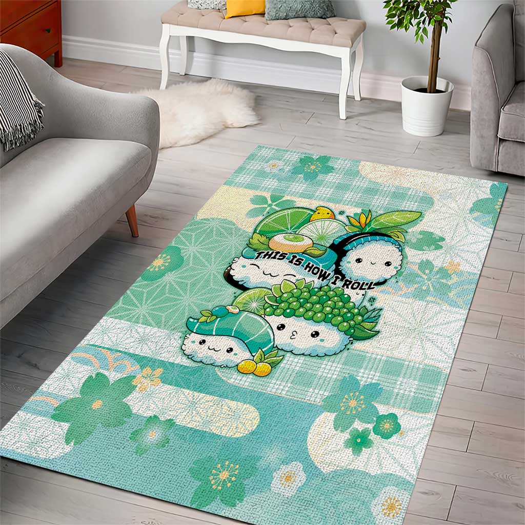 Japanese Kawaii Sushi Area Rug Green Wagara Palaka This Is How I Roll LT9 - Polynesian Pride
