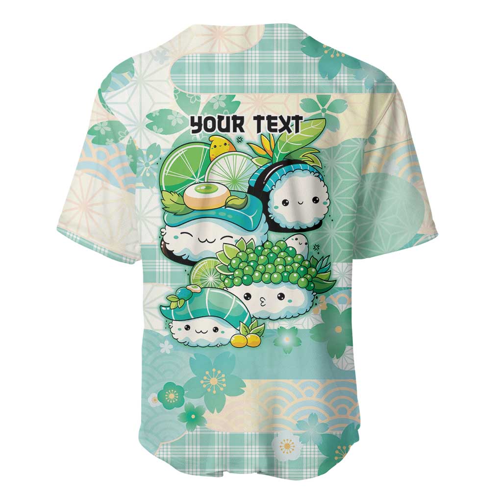 Personalized Japanese Kawaii Sushi Baseball Jersey Green Wagara Palaka This Is How I Roll LT9 - Polynesian Pride