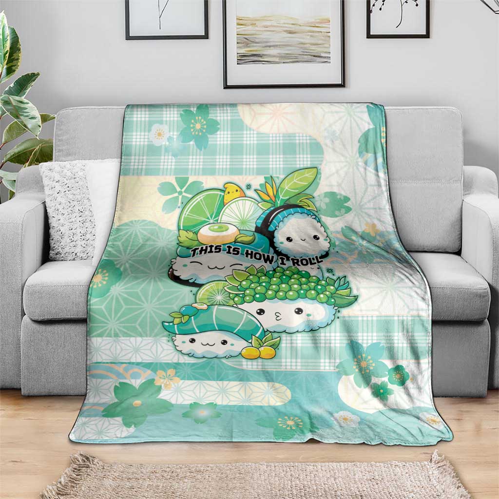 Japanese Kawaii Sushi Blanket Green Wagara Palaka This Is How I Roll LT9 - Polynesian Pride