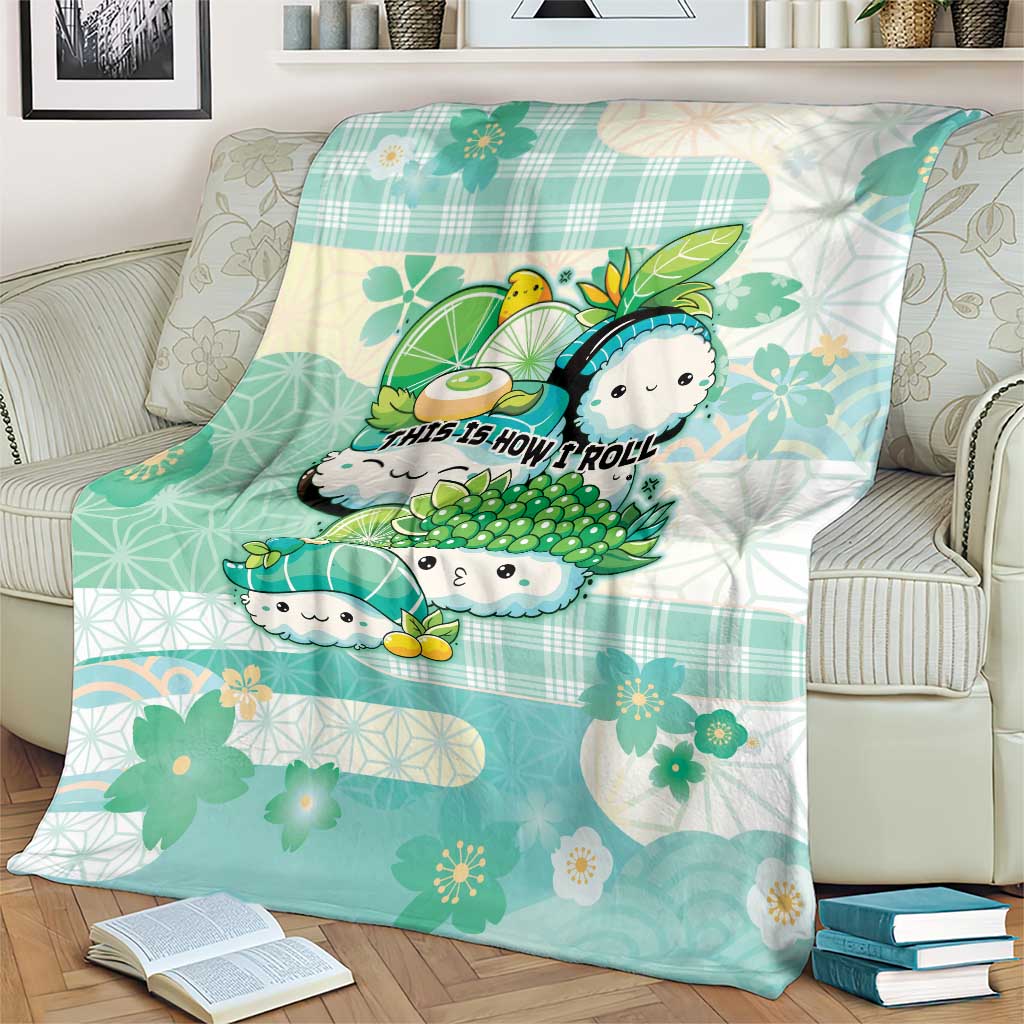 Japanese Kawaii Sushi Blanket Green Wagara Palaka This Is How I Roll LT9 - Polynesian Pride