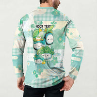 Personalized Japanese Kawaii Sushi Button Sweatshirt Green Wagara Palaka This Is How I Roll LT9 - Polynesian Pride