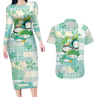 Personalized Japanese Kawaii Sushi Couples Matching Long Sleeve Bodycon Dress and Hawaiian Shirt Green Wagara Palaka This Is How I Roll