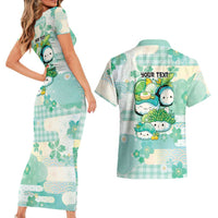 Personalized Japanese Kawaii Sushi Couples Matching Short Sleeve Bodycon Dress and Hawaiian Shirt Green Wagara Palaka This Is How I Roll