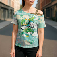 Personalized Japanese Kawaii Sushi Cross Shoulder Shirt Green Wagara Palaka This Is How I Roll LT9 - Polynesian Pride