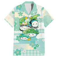 Personalized Japanese Kawaii Sushi Family Matching Off Shoulder Short Dress and Hawaiian Shirt Green Wagara Palaka This Is How I Roll