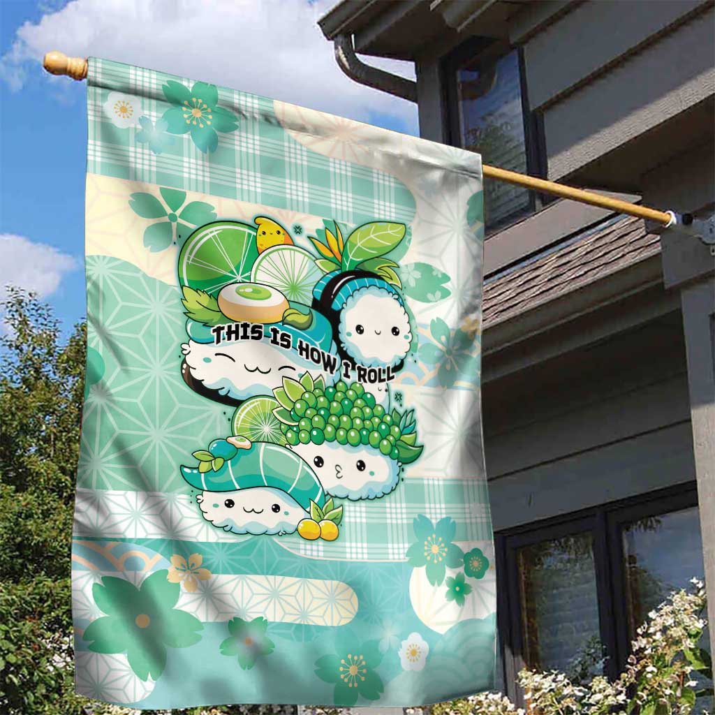 Japanese Kawaii Sushi Garden Flag Green Wagara Palaka This Is How I Roll LT9 - Polynesian Pride