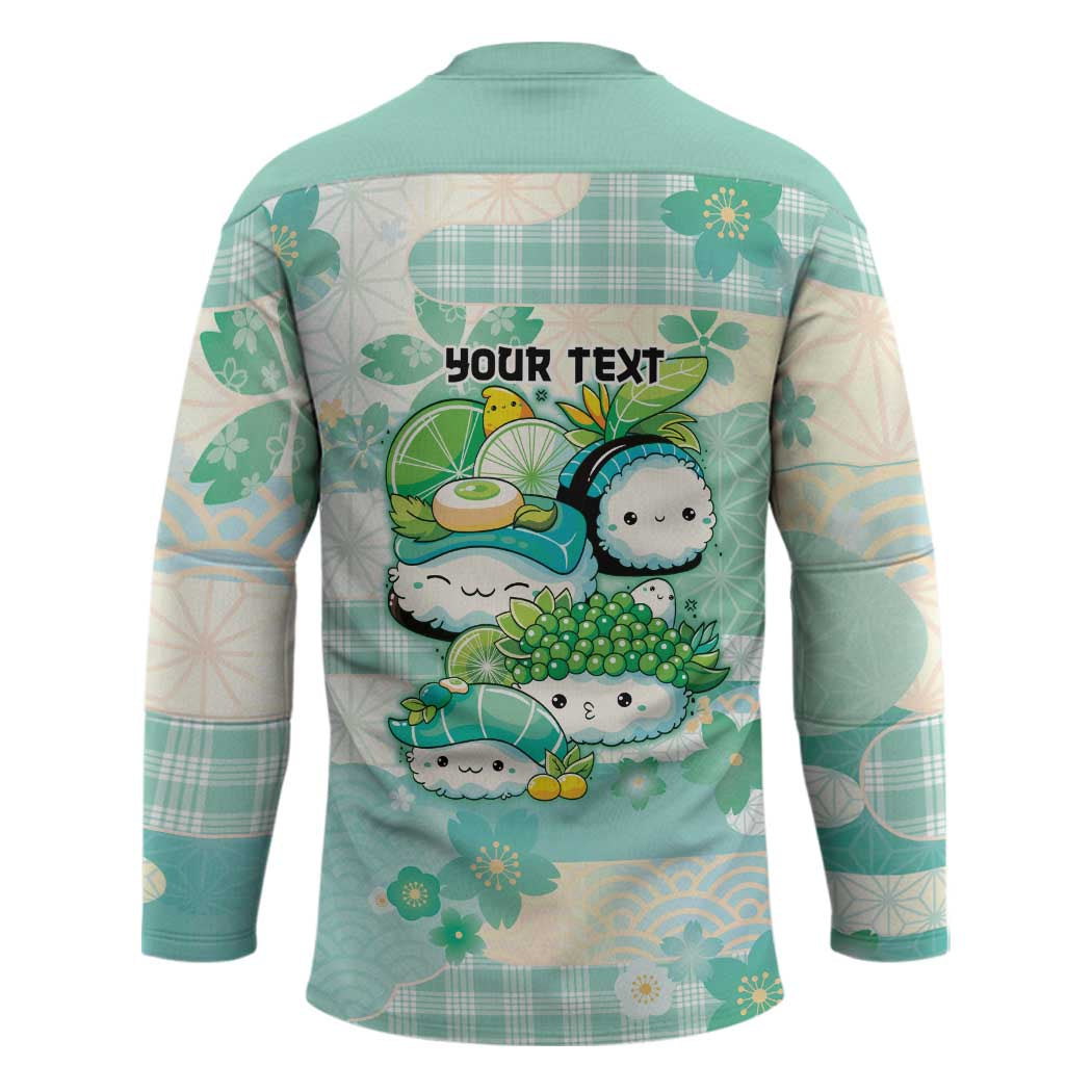 Personalized Japanese Kawaii Sushi Hockey Jersey Green Wagara Palaka This Is How I Roll LT9 - Polynesian Pride