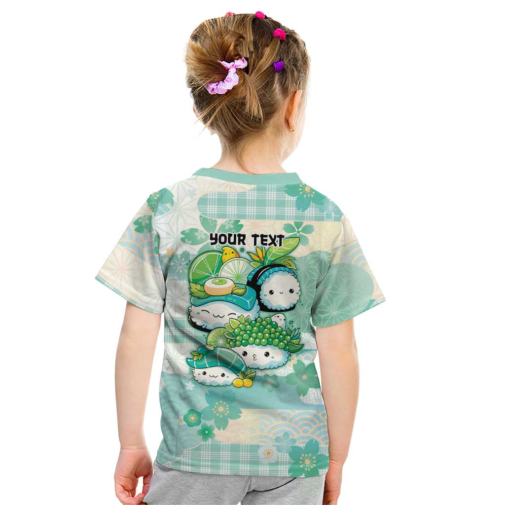 Personalized Japanese Kawaii Sushi Kid T Shirt Green Wagara Palaka This Is How I Roll LT9 - Polynesian Pride