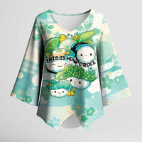 Personalized Japanese Kawaii Sushi Kimono Sleeve Blouse Green Wagara Palaka This Is How I Roll LT9 Female Green - Polynesian Pride