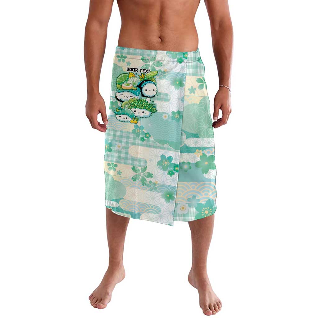 Personalized Japanese Kawaii Sushi Lavalava Green Wagara Palaka This Is How I Roll LT9 Green - Polynesian Pride