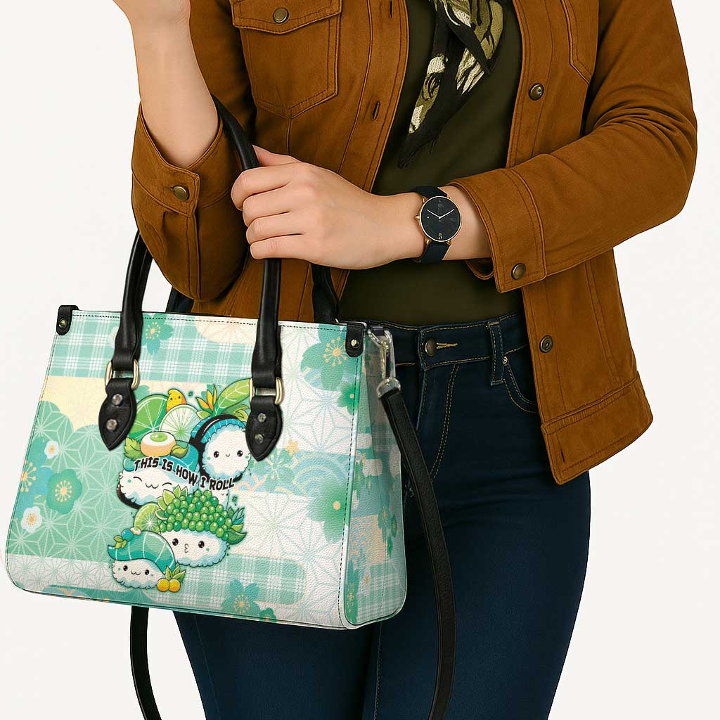Japanese Kawaii Sushi Leather Bag Green Wagara Palaka This Is How I Roll LT9 - Polynesian Pride
