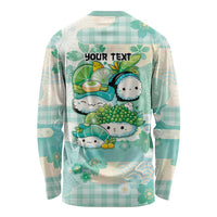Personalized Japanese Kawaii Sushi Long Sleeve Shirt Green Wagara Palaka This Is How I Roll LT9 - Polynesian Pride