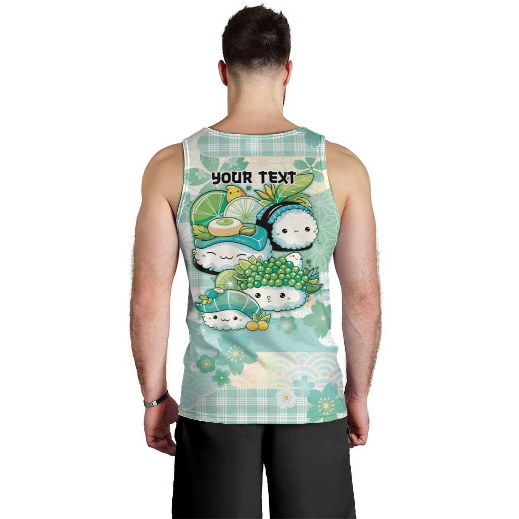 Personalized Japanese Kawaii Sushi Men Tank Top Green Wagara Palaka This Is How I Roll LT9 - Polynesian Pride