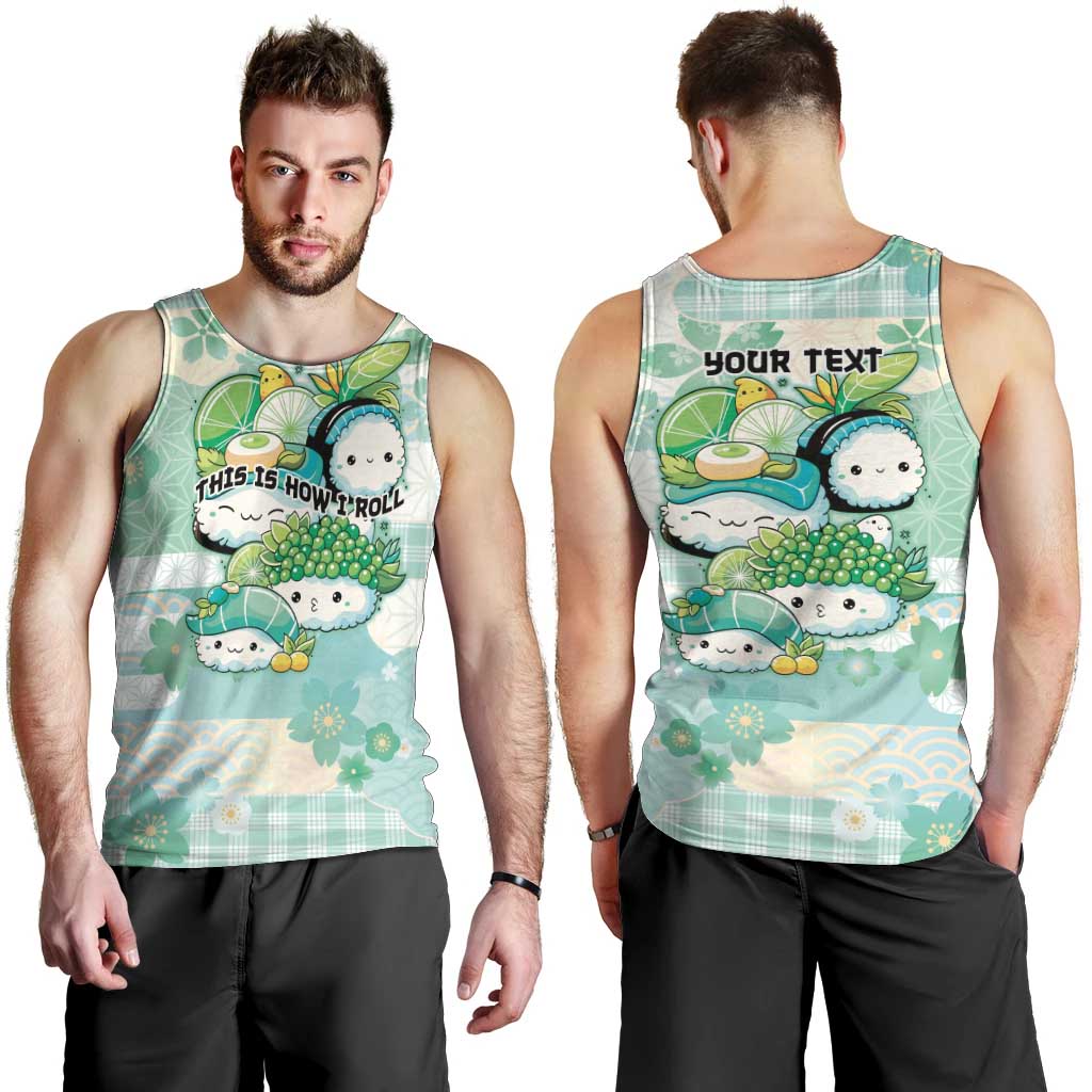 Personalized Japanese Kawaii Sushi Men Tank Top Green Wagara Palaka This Is How I Roll LT9 - Polynesian Pride