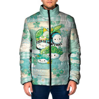 Personalized Japanese Kawaii Sushi Padded Jacket Green Wagara Palaka This Is How I Roll LT9 Men Green - Polynesian Pride