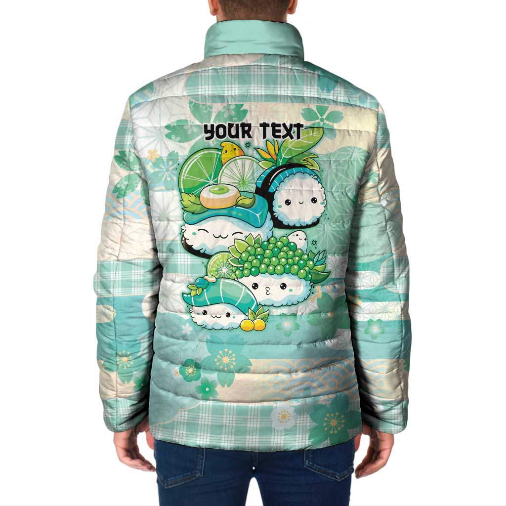 Personalized Japanese Kawaii Sushi Padded Jacket Green Wagara Palaka This Is How I Roll LT9 - Polynesian Pride