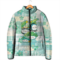 Personalized Japanese Kawaii Sushi Padded Jacket Green Wagara Palaka This Is How I Roll LT9 - Polynesian Pride