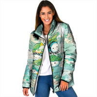 Personalized Japanese Kawaii Sushi Padded Jacket Green Wagara Palaka This Is How I Roll LT9 Women Green - Polynesian Pride