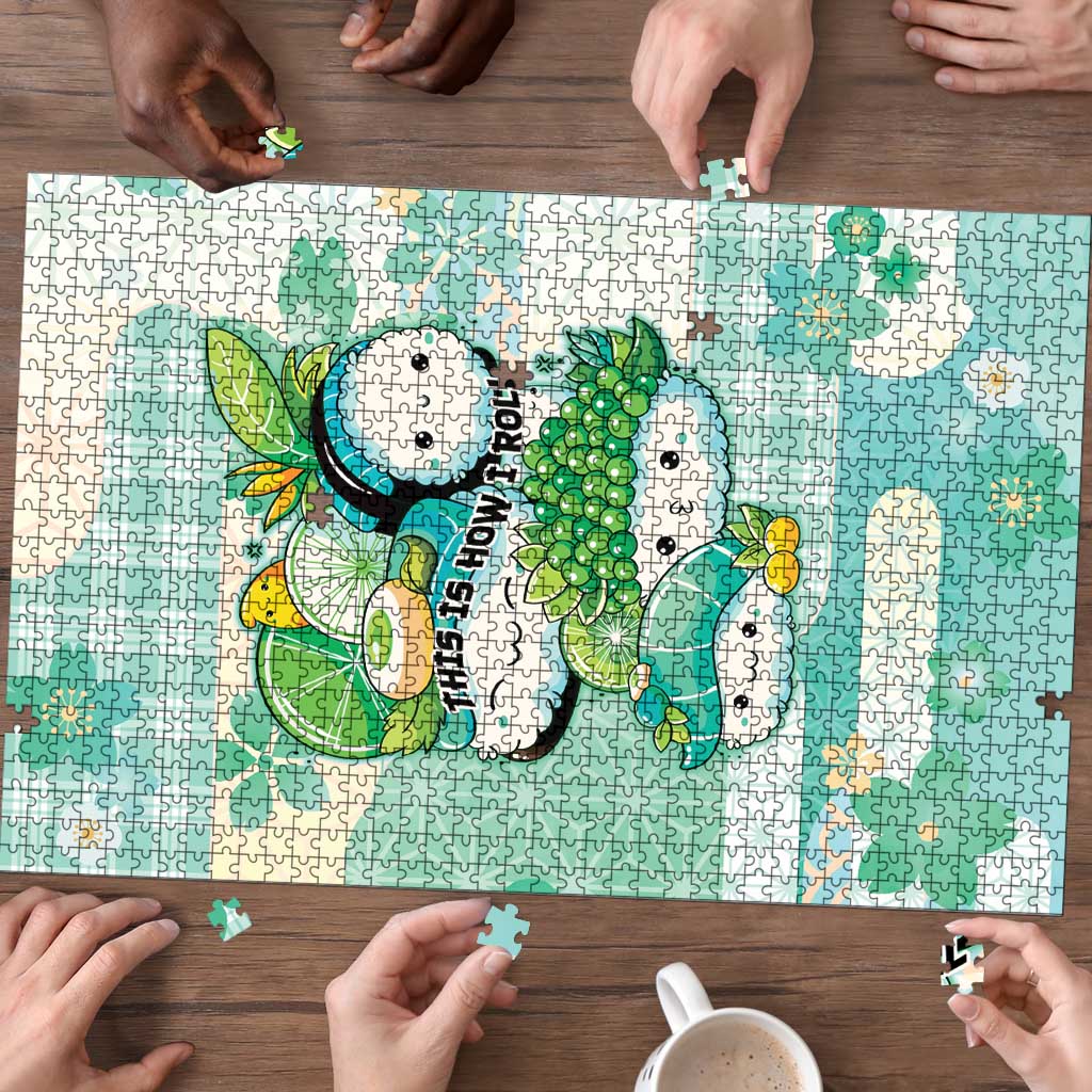 Japanese Kawaii Sushi Puzzle Green Wagara Palaka This Is How I Roll LT9 - Polynesian Pride