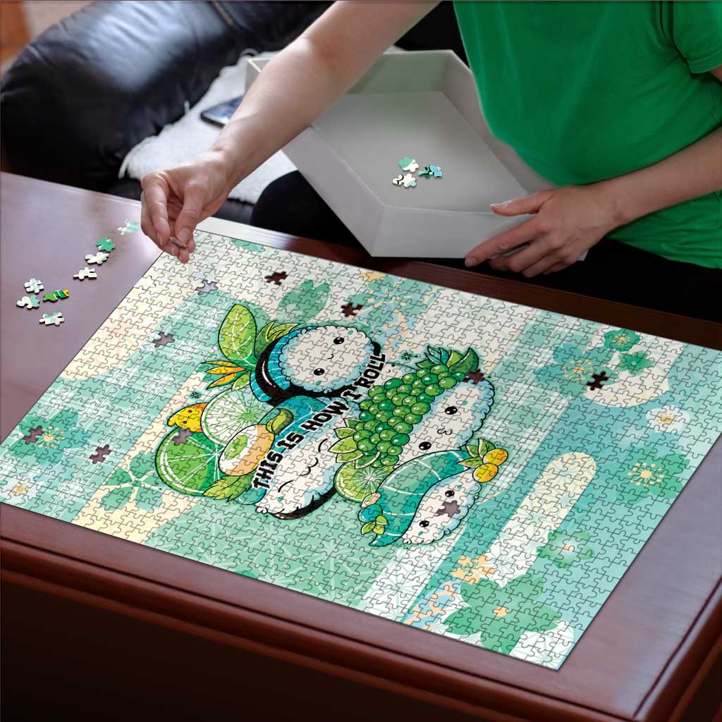 Japanese Kawaii Sushi Puzzle Green Wagara Palaka This Is How I Roll LT9 - Polynesian Pride