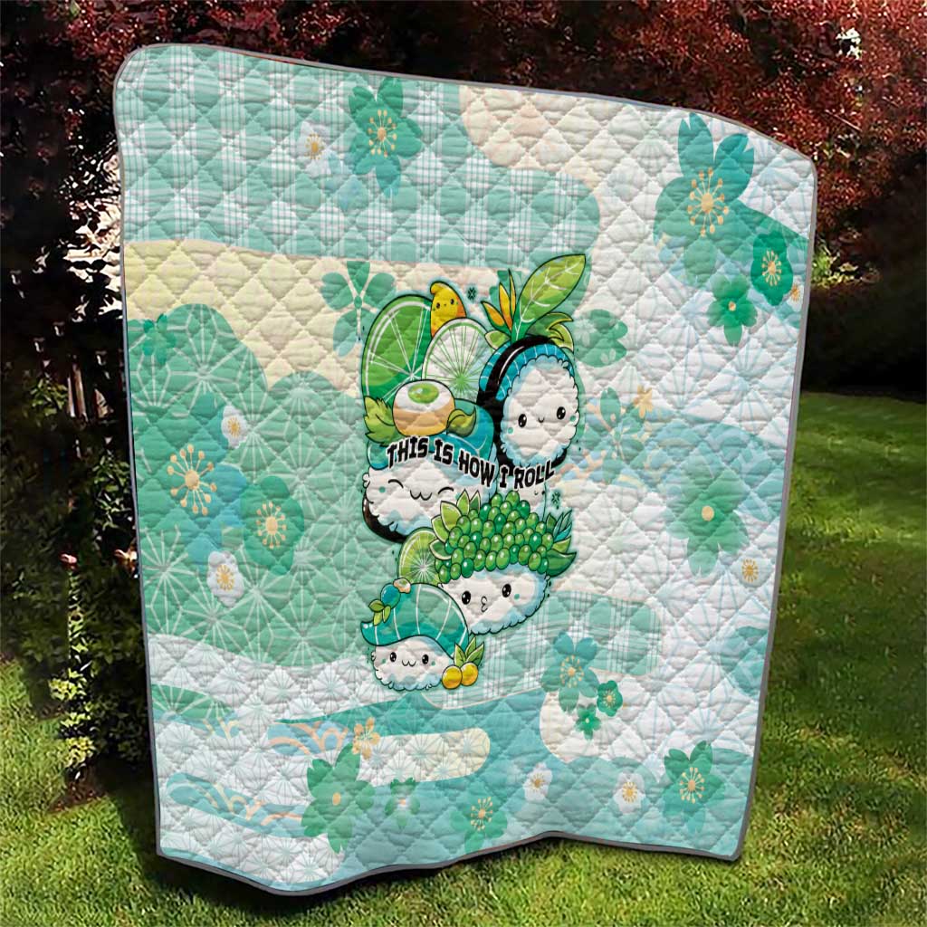 Japanese Kawaii Sushi Quilt Green Wagara Palaka This Is How I Roll LT9 - Polynesian Pride