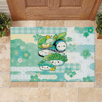 Japanese Kawaii Sushi Rubber Doormat Green Wagara Palaka This Is How I Roll LT9 Green - Polynesian Pride