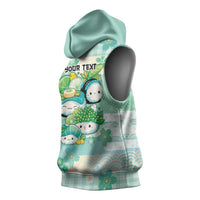 Personalized Japanese Kawaii Sushi Sleeveless Hoodie Green Wagara Palaka This Is How I Roll