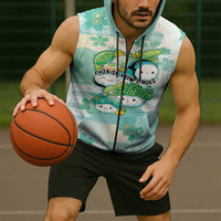 Personalized Japanese Kawaii Sushi Sleeveless Zip Hoodie Green Wagara Palaka This Is How I Roll LT9 - Polynesian Pride