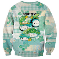 Personalized Japanese Kawaii Sushi Sweatshirt Green Wagara Palaka This Is How I Roll LT9 - Polynesian Pride