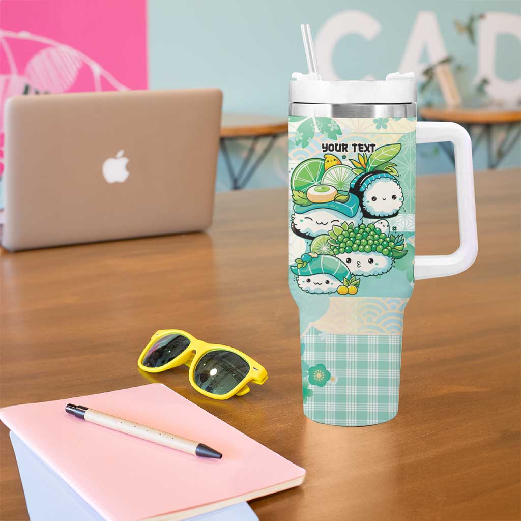 Personalized Japanese Kawaii Sushi Tumbler With Handle Green Wagara Palaka This Is How I Roll