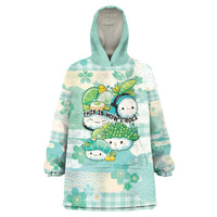 Personalized Japanese Kawaii Sushi Wearable Blanket Hoodie Green Wagara Palaka This Is How I Roll LT9 One Size Green - Polynesian Pride